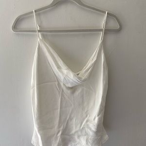 Zara white silk top